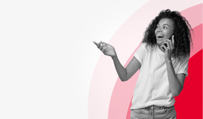 Woman laughing on the phone