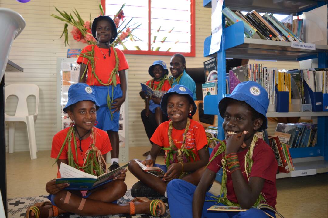 Marlix Early Learning School students enjoy reading books at the Unity Library