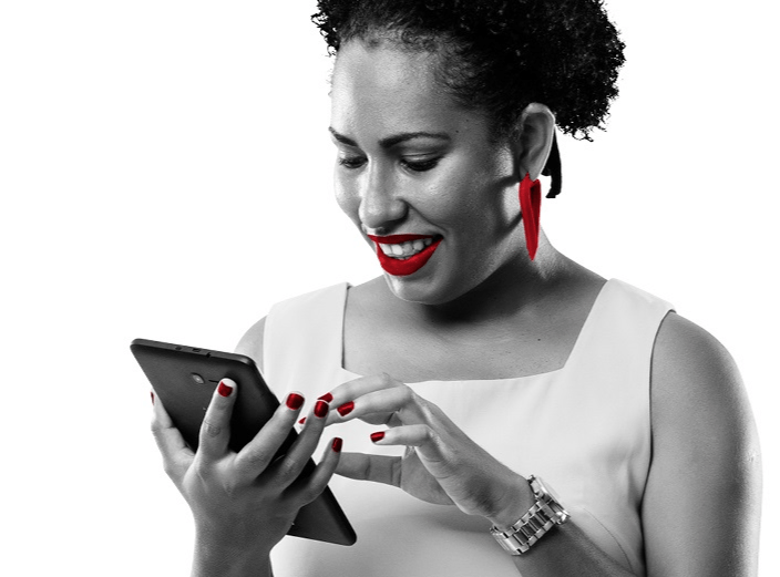 Woman holding tablet